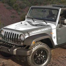 Kit de calcomanías de vinilo negro para capó con estilo de franjas Biohazard para Jeep Rubicon 2