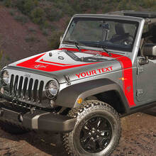 Kit de calcomanías de vinilo negro para capó con estilo de franjas Biohazard para Jeep Rubicon 3