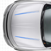 Calcomanía de vinilo para capó con franjas estroboscópicas Dual Tnin para Dodge Charger 2015-2026_2