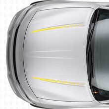 Calcomanía de vinilo para capó con franjas estroboscópicas Dual Tnin para Dodge Charger 2015-2026_5