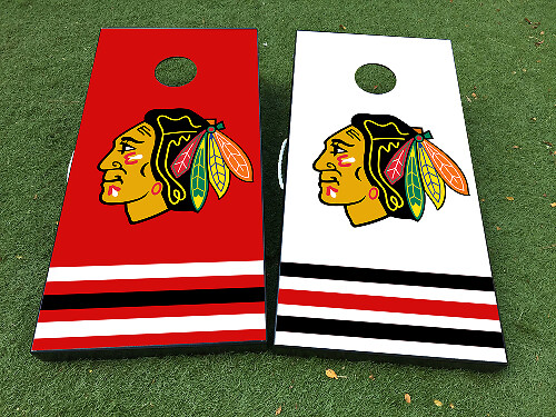 Juego de Vinilos Decorativos para Tablero de Cornhole Estilo Chicago Blackhawks