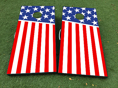 Juego de Vinilo Adhesivo para Tablero de Cornhole con Bandera Americana