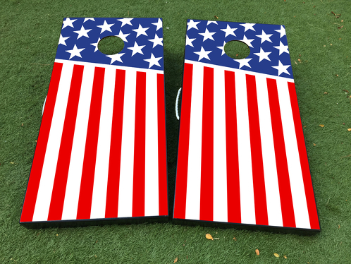 Bandera estadounidense EE. UU. Cornhole Juego de mesa Calcomanía ENVOLTURAS DE VINILO con LAMINADO