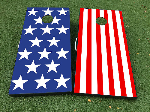 Juego de Vinilos Adhesivos para Tablero de Cornhole con Bandera Americana