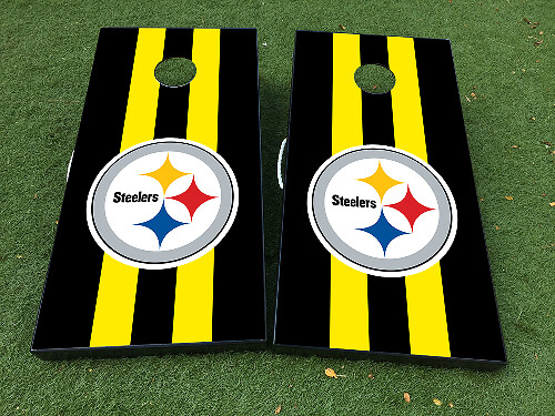Juego de Pegatinas para Vinilo de Tablero de Cornhole de Pittsburgh Steelers con Laminación Mate