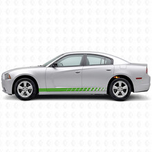 Pegatina de vinilo lateral con franjas de estroboscópicas dobles para Dodge Charger 2011-2014_3