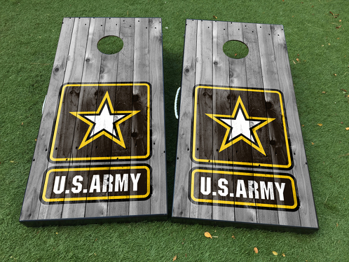 Calcomanía de juego de mesa Cornhole militar del Ejército de EE. UU. ENVOLTURAS DE VINILO con LAMINADO