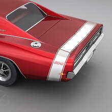 Kit de calcomanías de vinilo 500 Stripe para maletero trasero y panel lateral para Dodge Charger 500 1969_2