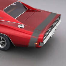 Kit de calcomanías de vinilo 500 Stripe para maletero trasero y panel lateral para Dodge Charger 500 1969_3