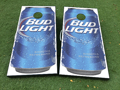 Juego de vinilo adhesivo para tabla de cornhole con diseño de lata de cerveza Bud Light