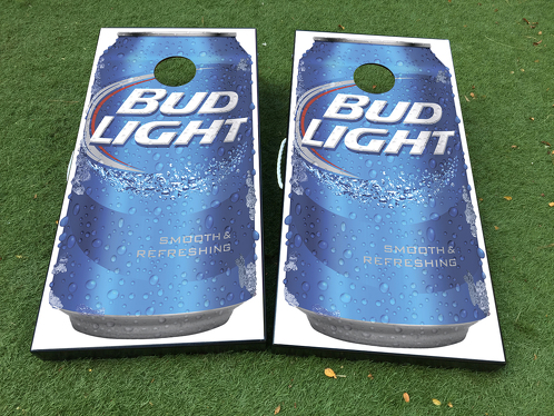 Bud Light Beer Cornhole Juego de mesa Calcomanía ENVOLTURAS DE VINILO con LAMINADO