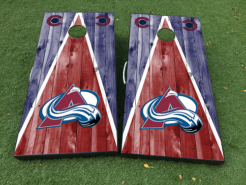 Juego de calcomanías de vinilo para tablero de cornhole estilo Colorado Avalanche