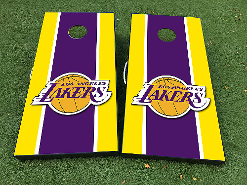 Juego de pegatinas adhesivas de vinilo para tablero de cornhole estilo Los Angeles Lakers