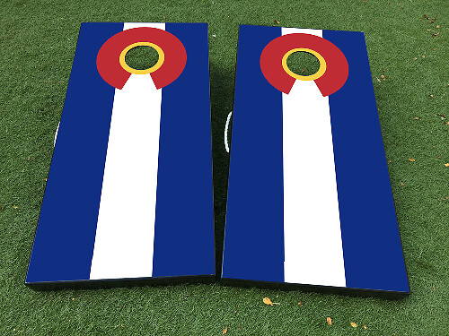 Set de Vinilo Adhesivo para Tablero de Cornhole con Bandera de Colorado