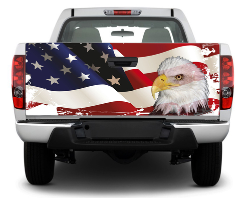 American USA Eagle flag Tailgate Decal Sticker Wrap Pick-up Truck SUV Car