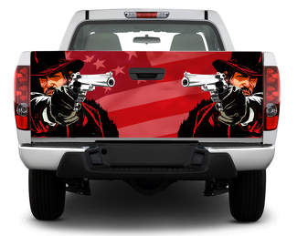 American USA Cowboy flag Tailgate Decal Sticker Wrap Pick-up Truck SUV Car red dead redemption