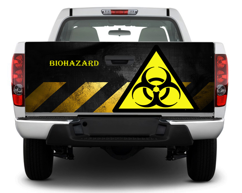 Etiqueta engomada de la etiqueta engomada de la puerta trasera del peligro tóxico del riesgo biológico Wrap Pick-up Truck SUV Car