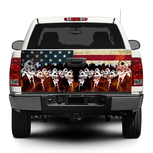 Etiqueta engomada de la etiqueta engomada de la puerta trasera de la bandera de Zombie American USA Wrap Pick-up Truck SUV Car