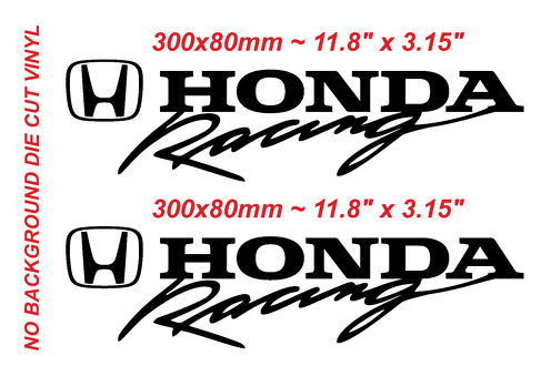 2x Honda Racing Type R pegatina vinilo troquelado Honda Racing negro calcomanía