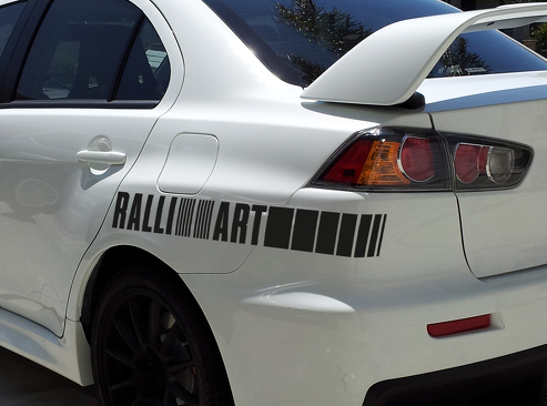 2 pegatinas de vinilo para coche Ralli Art Rally Racing Sports 4x4 para Mitsubishi Evo Lancer