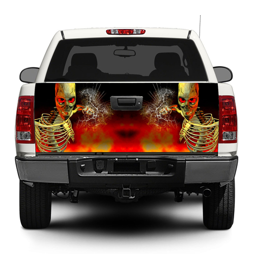 Zombie Skull esqueleto vidrio roto portón trasero calcomanía pegatina envoltura camioneta SUV coche