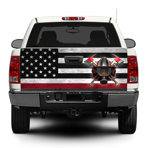 Etiqueta engomada de la etiqueta engomada de la puerta trasera del bombero de la bandera estadounidense Wrap Pick-up Truck SUV Car