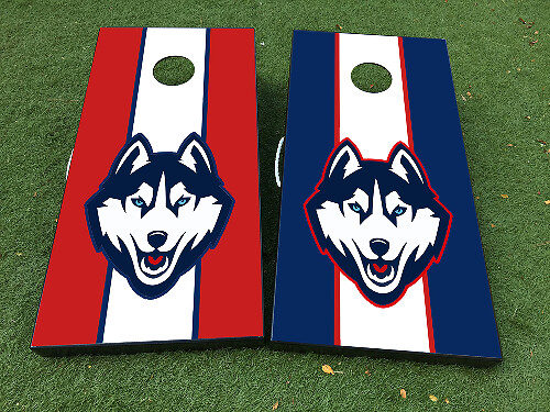 Juego de pegatinas envolventes para tablero de cornhole de baloncesto Connecticut Huskies