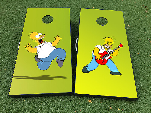 Homer Simpson Mareado y Estilo Rock Adhesivos Vinilo para Tabla de Cornhole