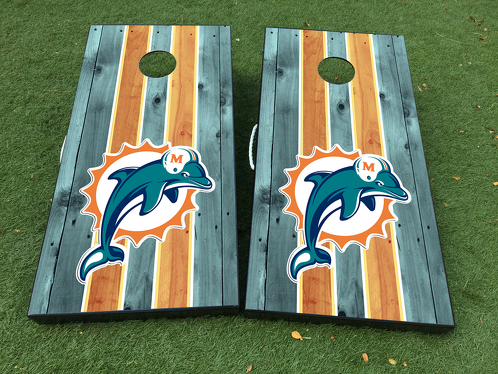 Calcomanía de juego de mesa de Cornhole de fútbol de los Miami Dolphins, envolturas de vinilo con laminado