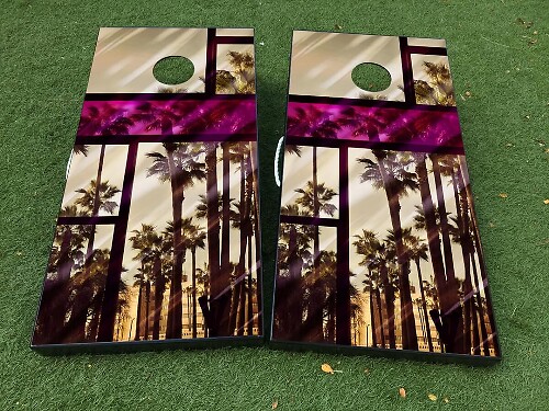 Juego de vinilos adhesivos para tabla de Cornhole Miami Palm