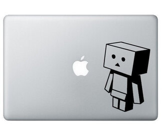 Danbo mirando hacia abajo caja robot MacBook portátil vinilo calcomanía pegatina
