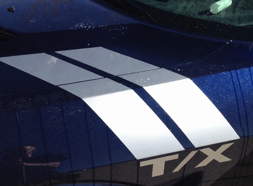Custom T/X Silver Style Hash Stripes — Calcomanía de vinilo (guardabarros delantero) para Dodge Challenger