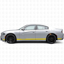 Adhesivo de vinilo lateral con franjas dobles y texto personalizado para Dodge Charger 2015-2026_5