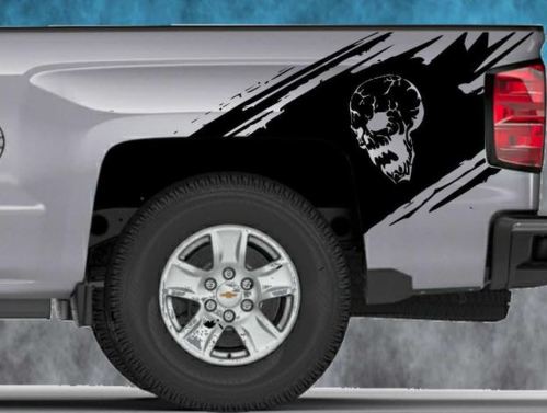 2014 2015 2016 Chevy Silverado vinilo calcomanía pegatina Splash gráfico calavera raya