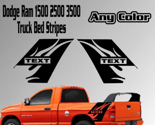 Dodge Ram vinilo adhesivo gráfico camión cama rayas Texto personalizado llamas Daytona 1500 2500

