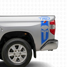 Calcomanía de vinilo de franjas con calavera TRD Punisher para la cabecera de Toyota Tundra_2