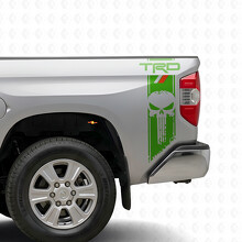 Calcomanía de vinilo de franjas con calavera TRD Punisher para la cabecera de Toyota Tundra_3