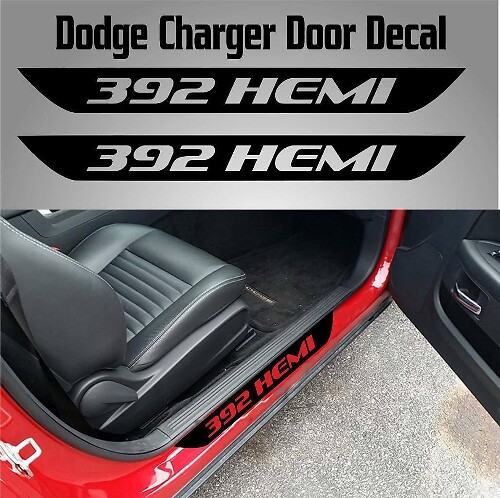 Pegatinas adhesivas de vinilo para umbral de puerta 392 HEMI SRT para Dodge Charger 2015-2017