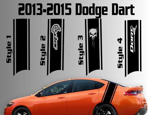 2013 - 2020 Dodge Dart trasero Racing Stripe vinilo calcomanía SXT SRT RT SRT8