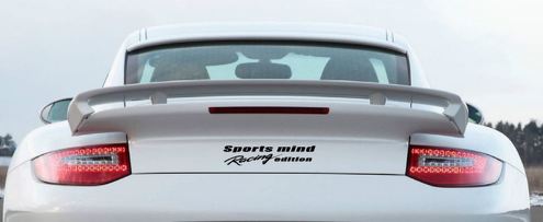 Sports mind Racing edition vinilo calcomanía sport maletero pegatina logo se adapta a PORSCHE BLK