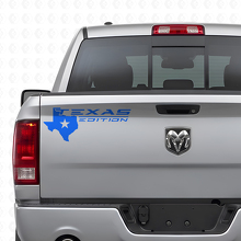 Edición Texas con adhesivo de vinilo de logo de mapa en la puerta trasera para camiones_2