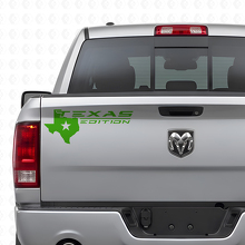 Edición Texas con adhesivo de vinilo de logo de mapa en la puerta trasera para camiones_3