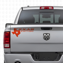 Edición Texas con adhesivo de vinilo de logo de mapa en la puerta trasera para camiones_4