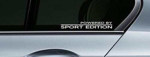 2 - POWERED BY SPORT EDITION Racing Sport Vinyl Decal sticker logo ventana BLANCO