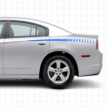Pegatinas de vinilo laterales con franjas estroboscópicas en forma de cuña para Dodge Charger 2011-2014_2