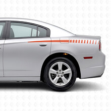 Pegatinas de vinilo laterales con franjas estroboscópicas en forma de cuña para Dodge Charger 2011-2014_3