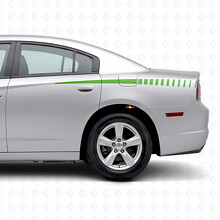 Pegatinas de vinilo laterales con franjas estroboscópicas en forma de cuña para Dodge Charger 2011-2014_4