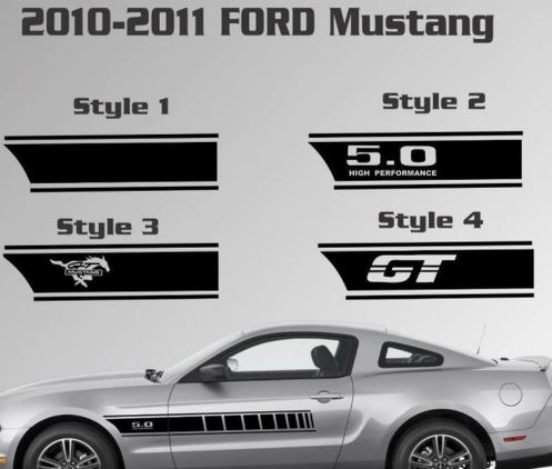 2010-2014 Ford Mustang puerta raya vinilo calcomanía pegatina GT 5.0 gráfico Kit personalizado