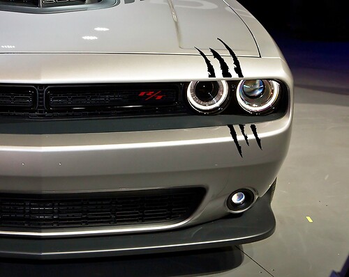 Adhesivo Vinilo Pegatina Garra Capó Parachoques Delantero para Dodge Challenger