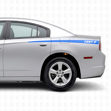 Pegatinas personalizadas de vinilo lateral con franjas en forma cónica para Dodge Charger 2011-2014_2